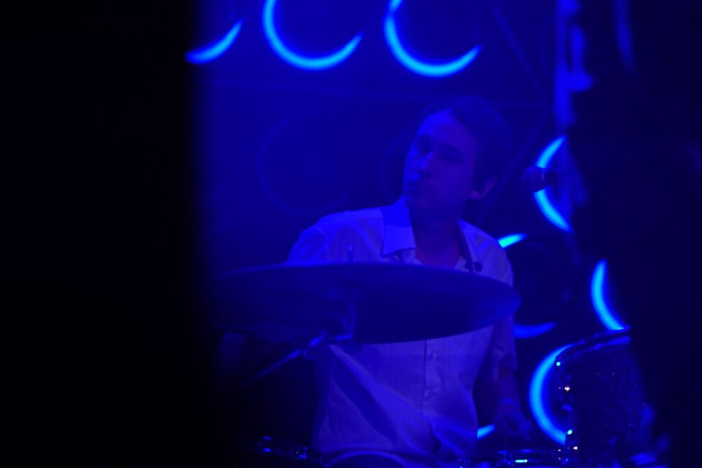 Shane Luckenbaugh behind the drum kit.